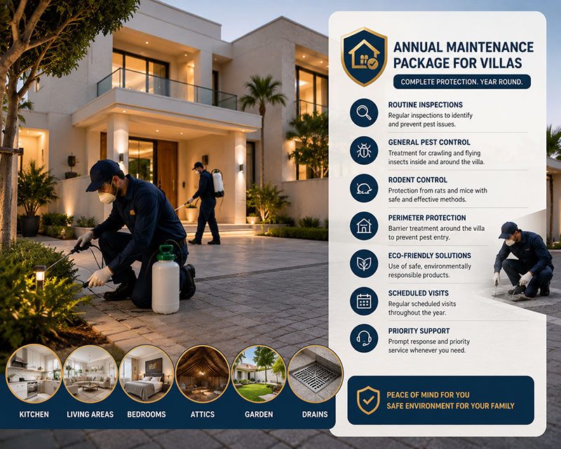 Scheduled annual pest control inspection carried out at a Dubai property