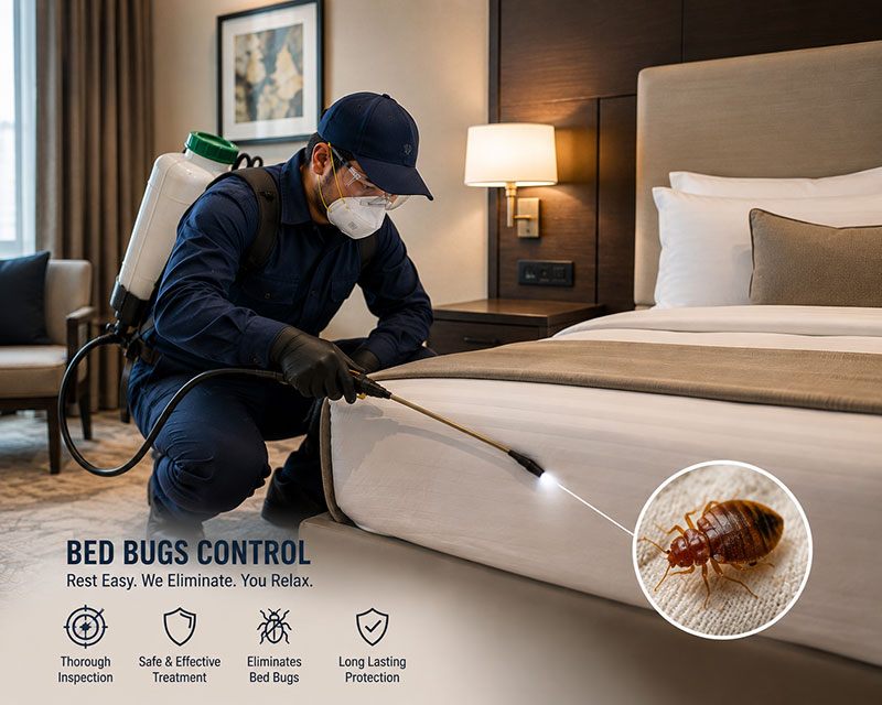 Thorough bed bug inspection of furniture seams in Dubai