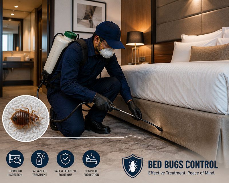 Pest control technicians treating a property in Dubai