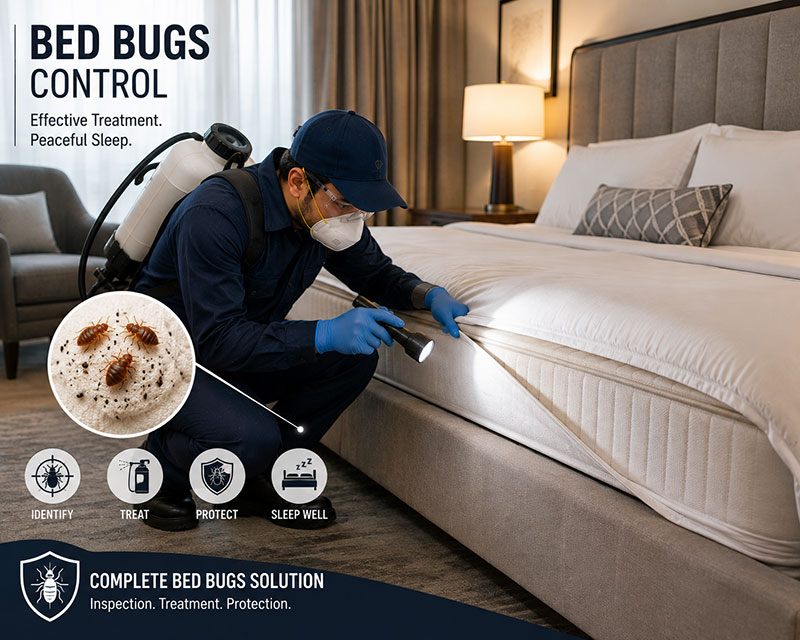 Bed bug treatment carried out in a Dubai property