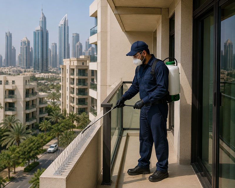 Humane bird proofing installed with stainless fixings in Dubai