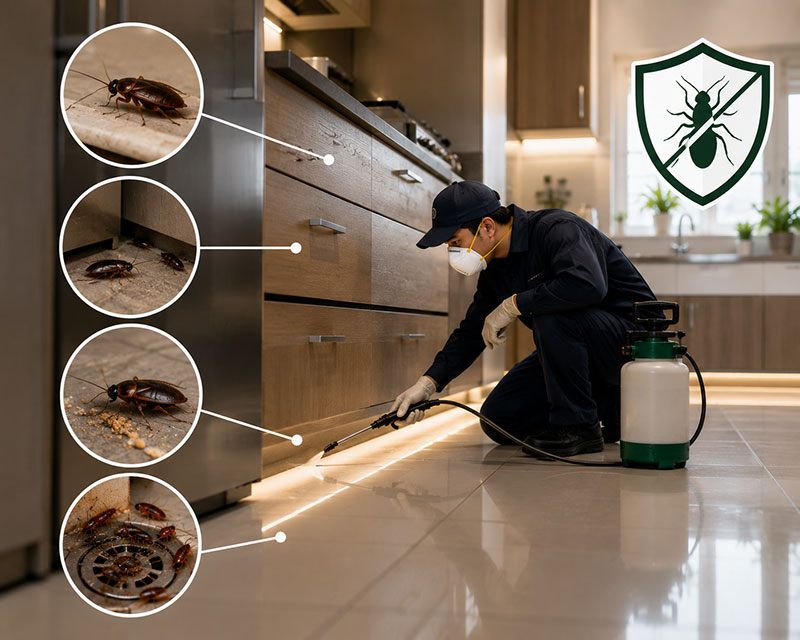 Cockroach control gel baiting treatment in Dubai