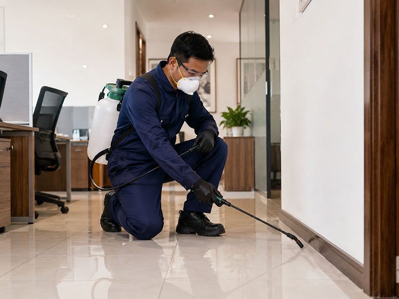 Commercial pest control service at a business premises in Dubai