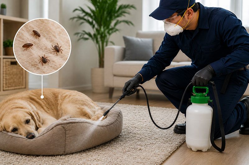 Fleas and ticks control treatment for pet households in Dubai