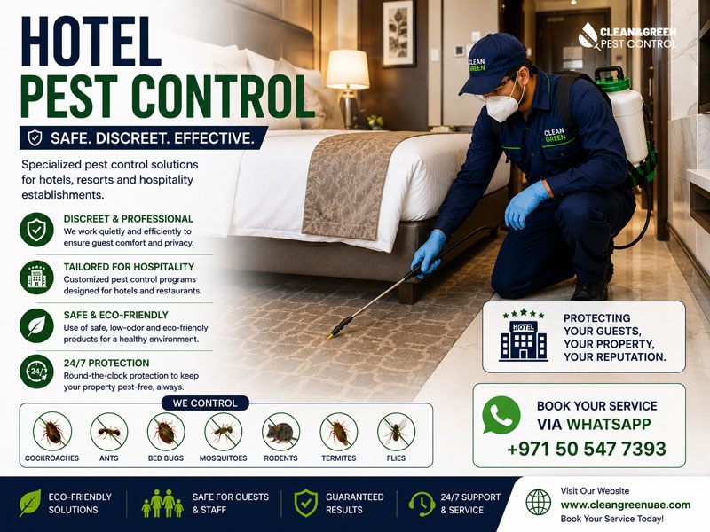 Hotel guest room bed bug inspection in Dubai