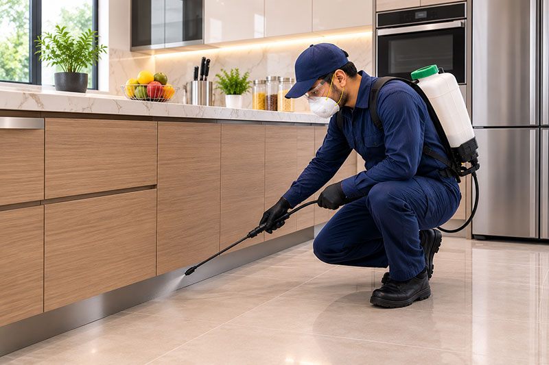 Pest control technicians treating a property in Dubai