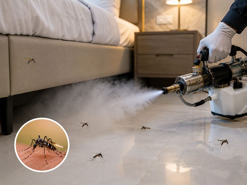Mosquito control services treating breeding sites in Dubai