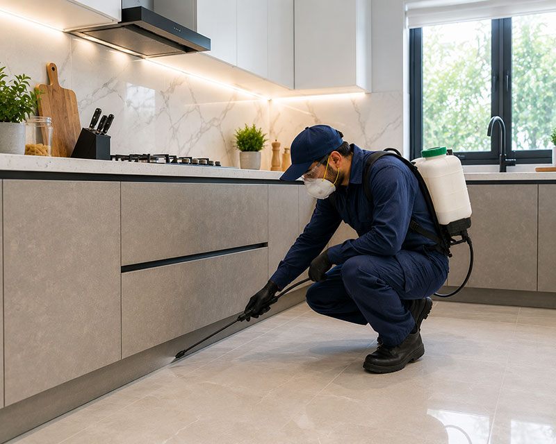 Local general pest control technician working in Dubai