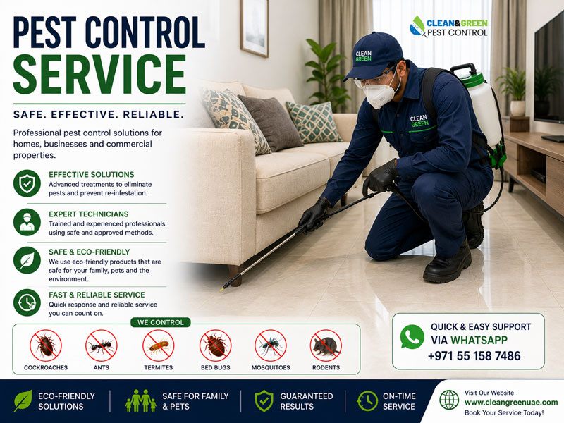 Technician applying a general pest treatment in a Dubai kitchens