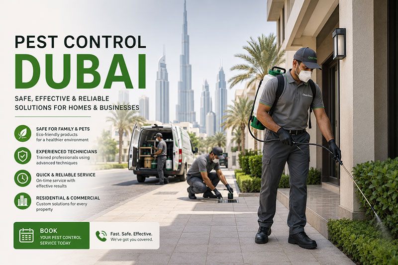 Pest control technician at work in Deira Dubai