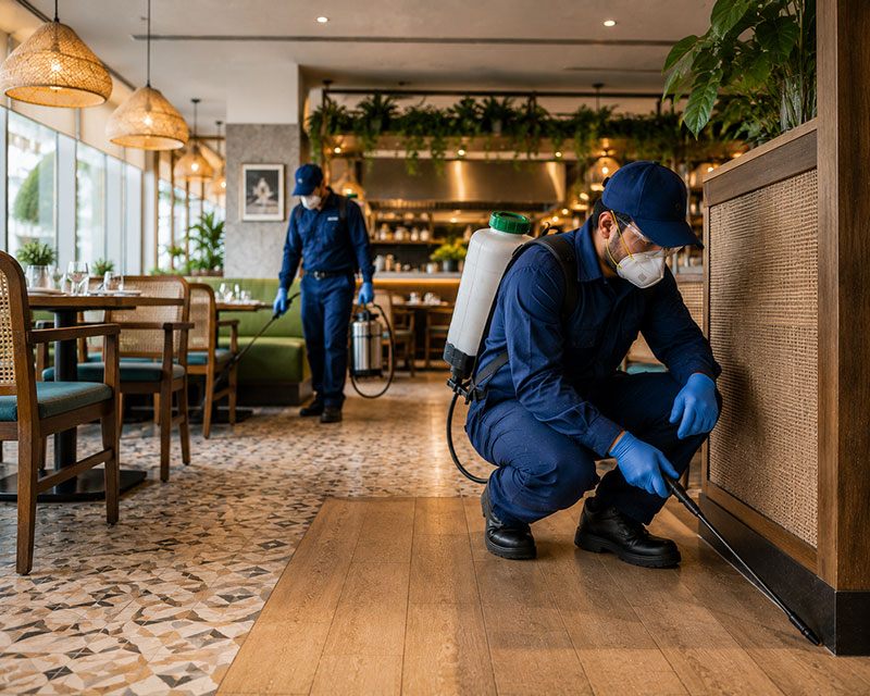 Restaurant kitchen pest control survey in Dubai
