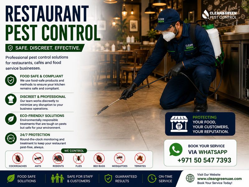 Gel baiting applied in a Dubai restaurants kitchen after closing