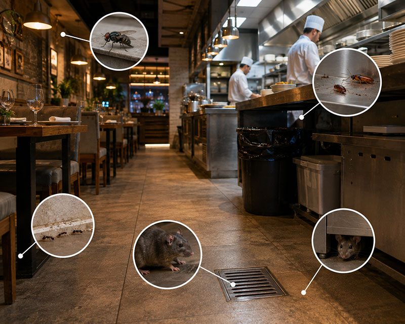 Restaurant pest control treatment in a Dubai kitchens