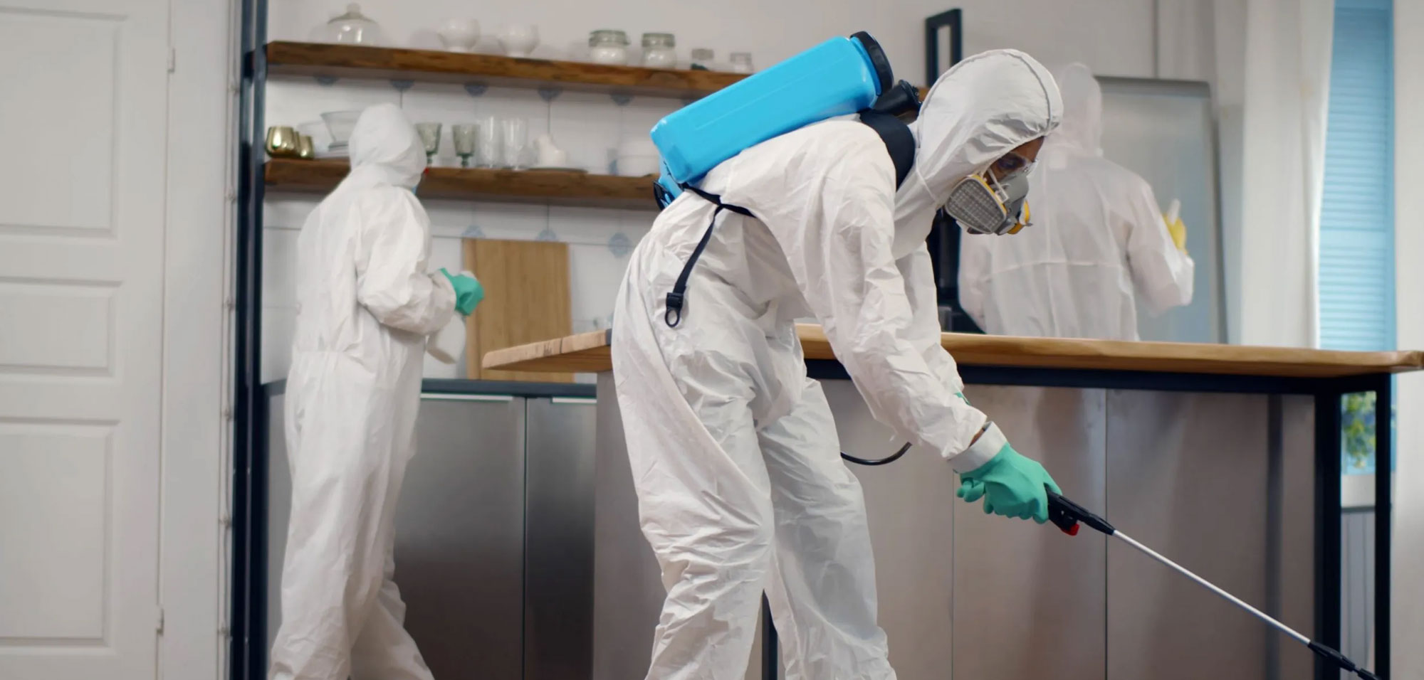 CG Pest Control Dubai pest control company technician working at a property in Dubai